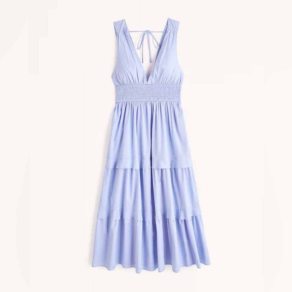 Abercrombie tiered smocked waist midi dress